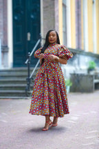 Olori Woven Print Maxi Dress