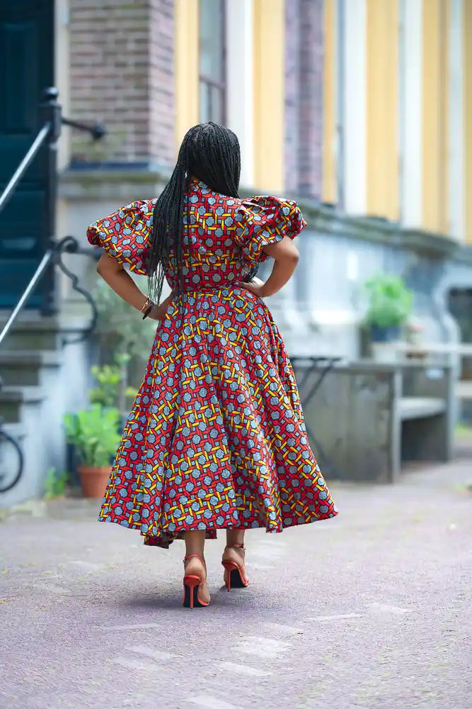 Olori Woven Print Maxi Dress