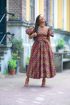 Olori Woven Print Maxi Dress