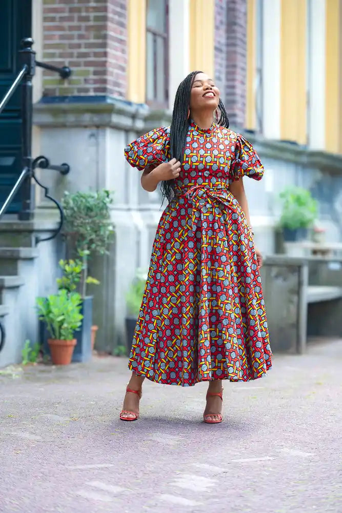 Olori Woven Print Maxi Dress