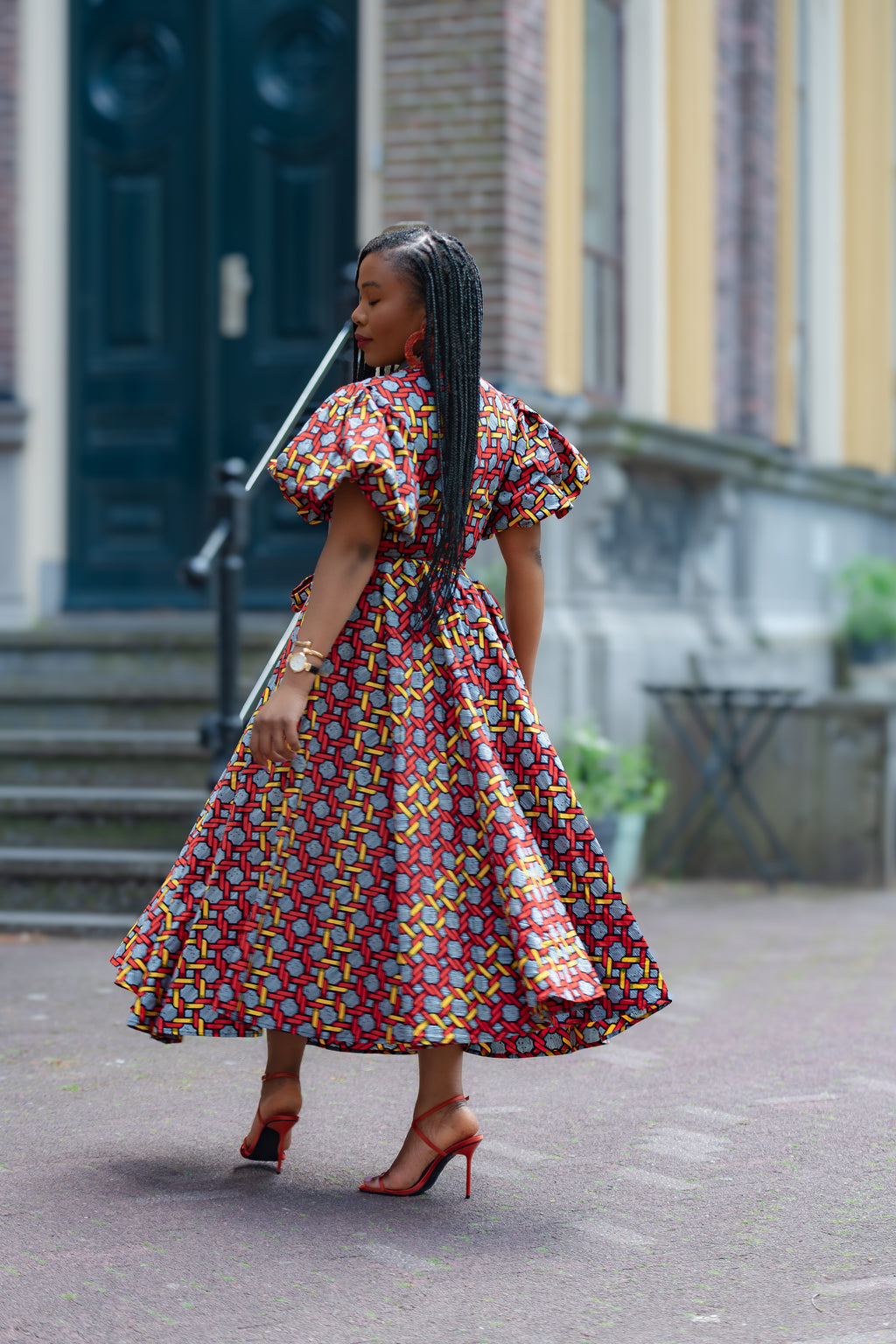 Olori Woven African print Ankara Maxi Women's dress 