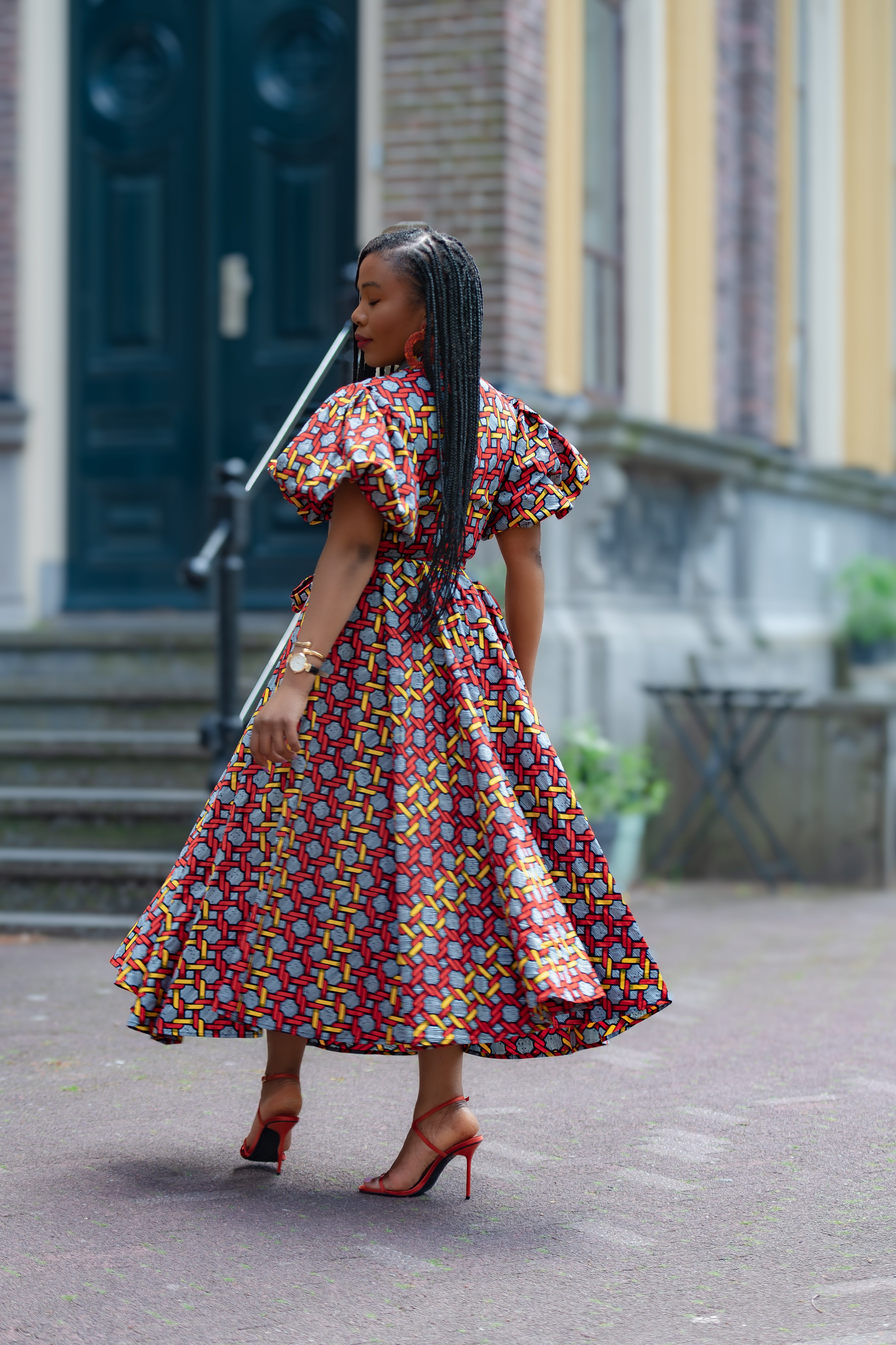 Olori Woven African print Ankara Maxi Women's dress 