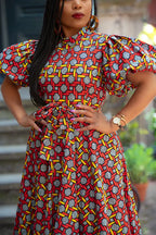 Olori Woven Print Maxi Dress
