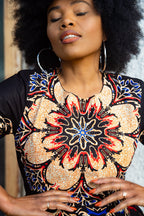 Oluchi Black And Red Floral Midi Dress Dresses
