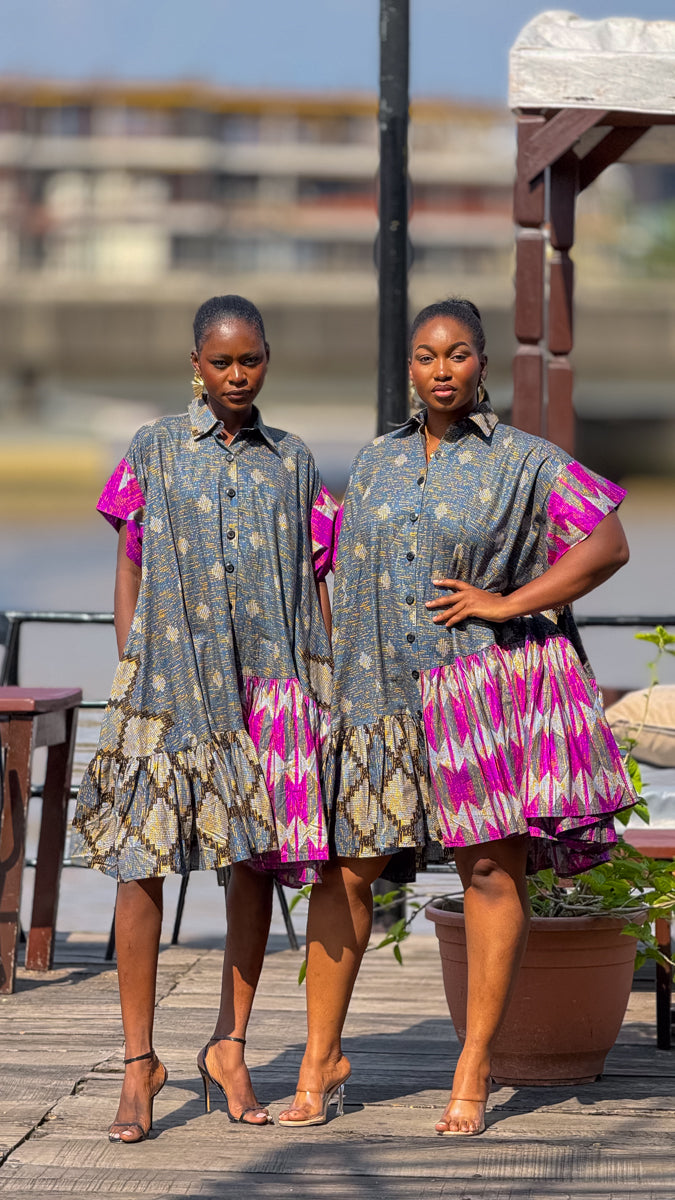 Tolulope Ankara Chic Shirt Dress