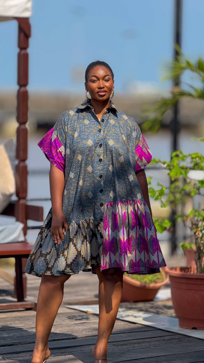 Tolulope Ankara Chic Shirt Dress