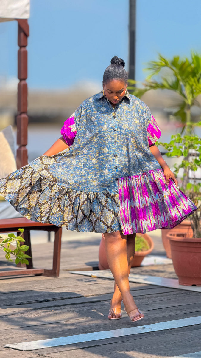 Tolulope Ankara Chic Shirt Dress