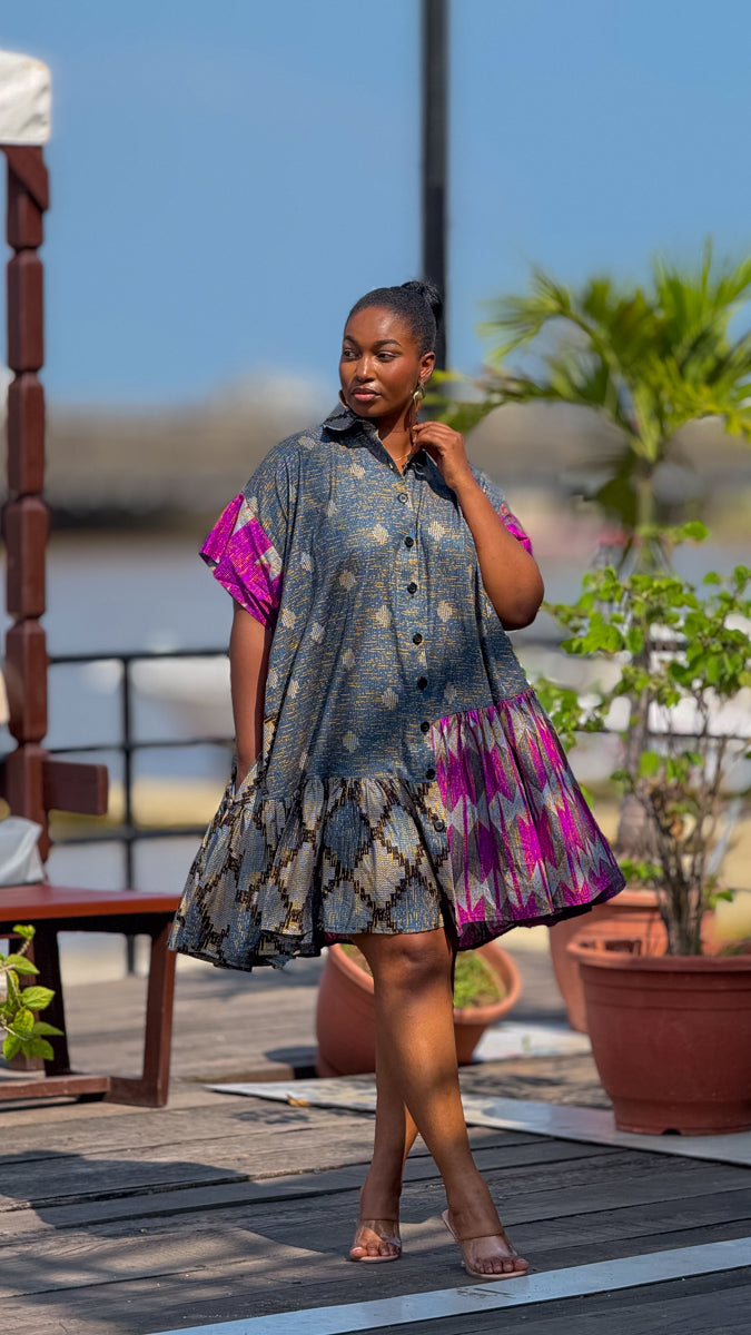 Tolulope Ankara Chic Shirt Dress