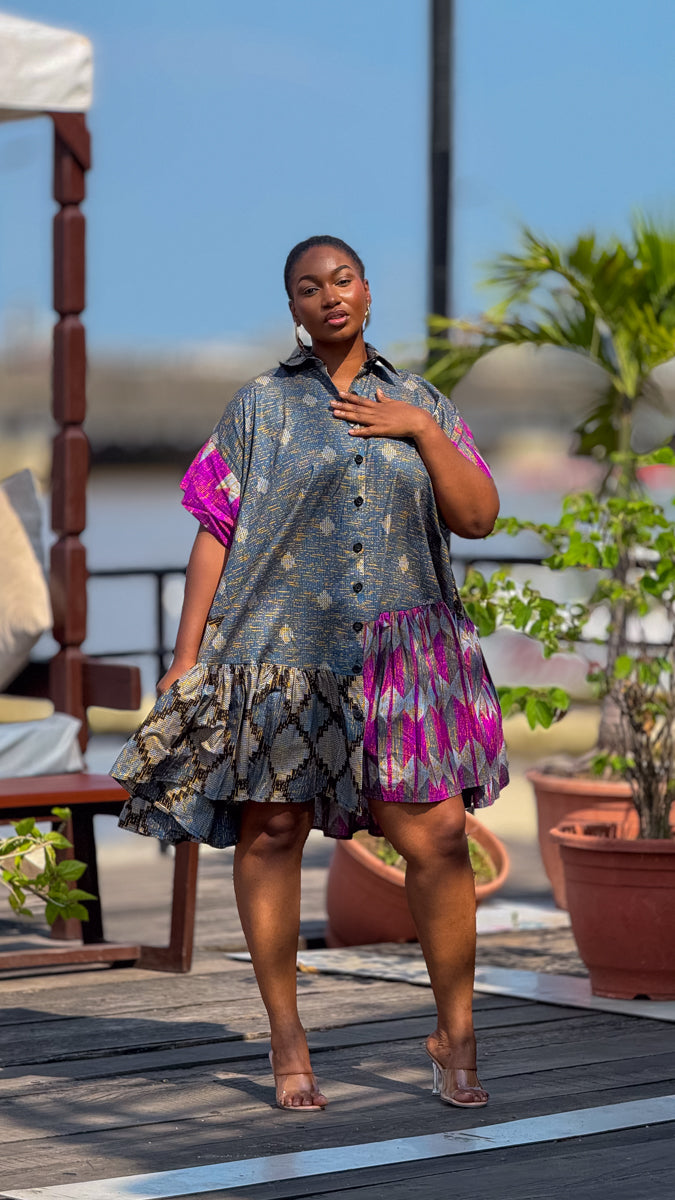 Tolulope Ankara Chic Shirt Dress