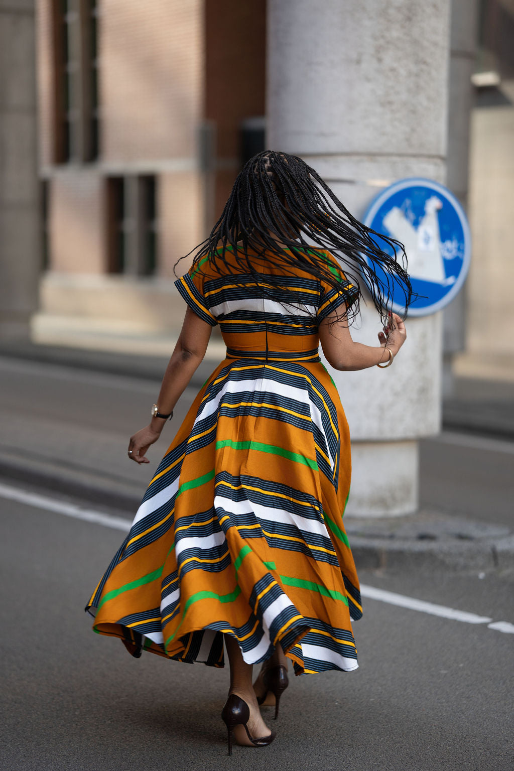 Back view of Ankara Maxi dress