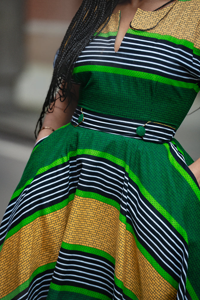 Close up of wax print cotton fabric