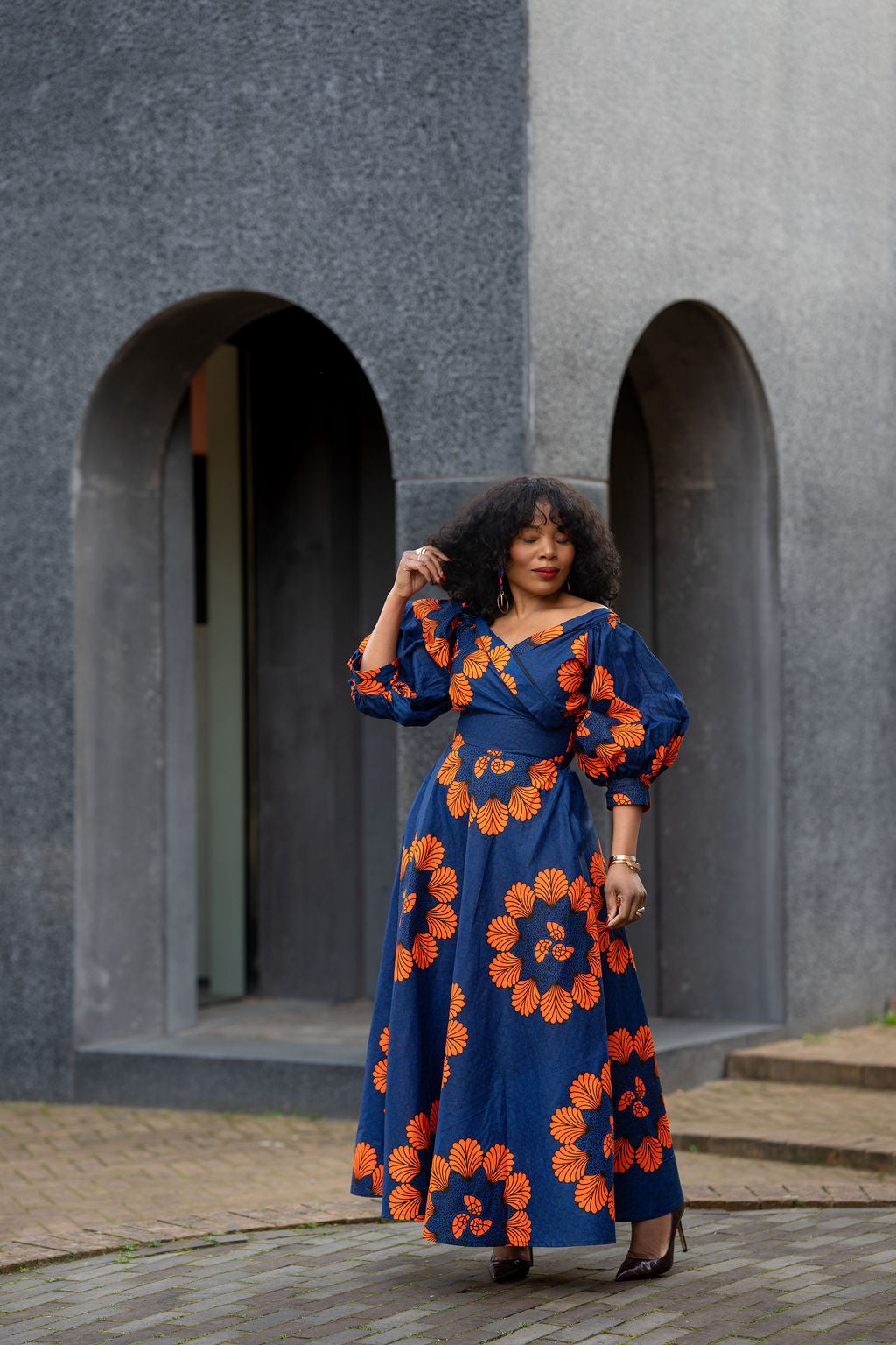 Front view of the Titlayo Floral Maxi Dress