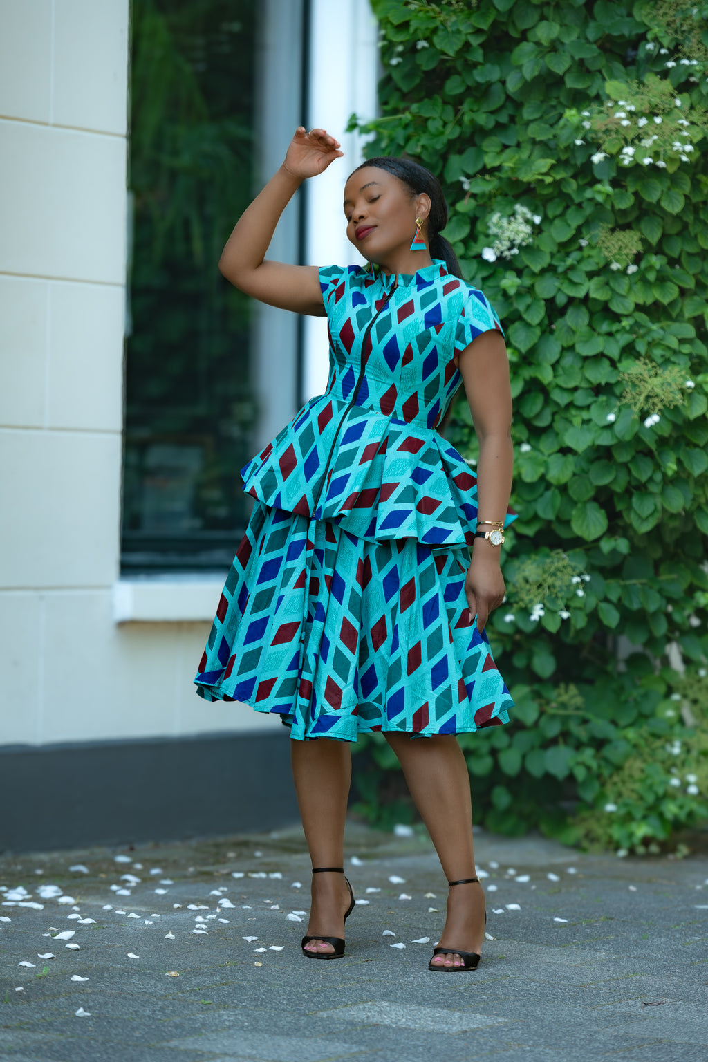 Tiwa Blue Peplum Top