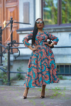 Yaya coral African print Ankara Midi Women's Clothing