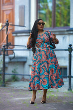 Yaya coral African print Ankara Midi Women's Clothing