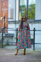 Modern floral African print statement outfit