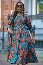 Front view Ankara maxi women’s dress