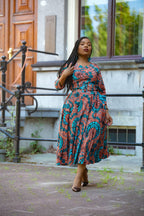 Yaya coral African print Ankara Midi Women's Clothing