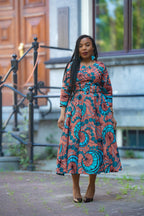 Yaya coral African print Ankara Midi Women's Clothing