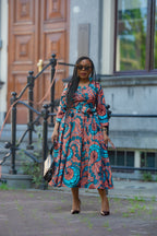 Yaya coral African print Ankara Midi Women's Clothing