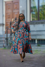Yaya coral African print Ankara Midi Women's Clothing