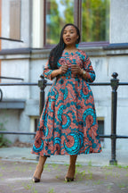 Yaya coral African print Ankara Midi Women's Clothing