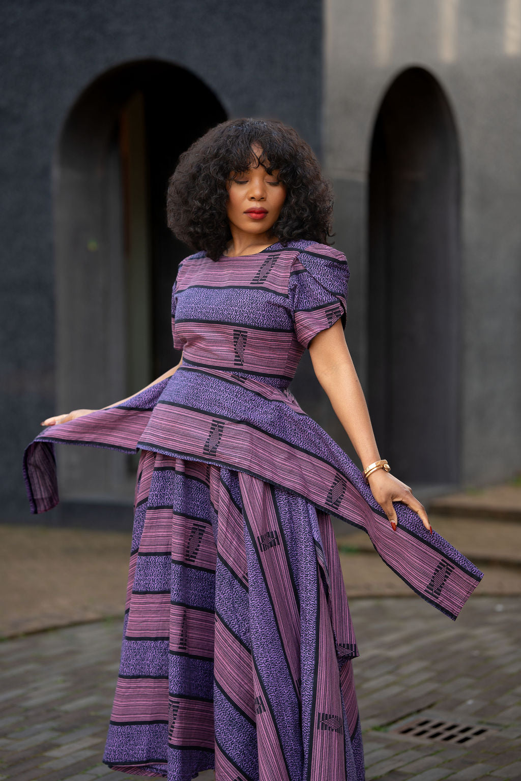 African print Ankara Maxi dress in Purple Women's Clothing