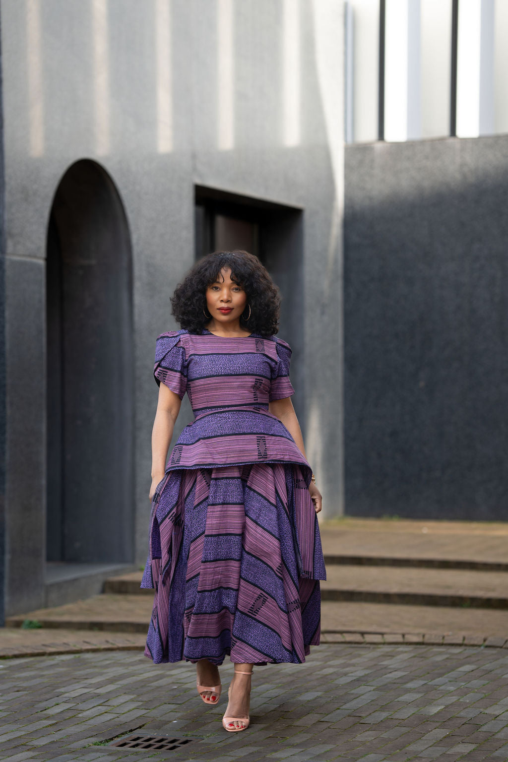 African print Ankara Maxi dress in Purple Women's Clothing