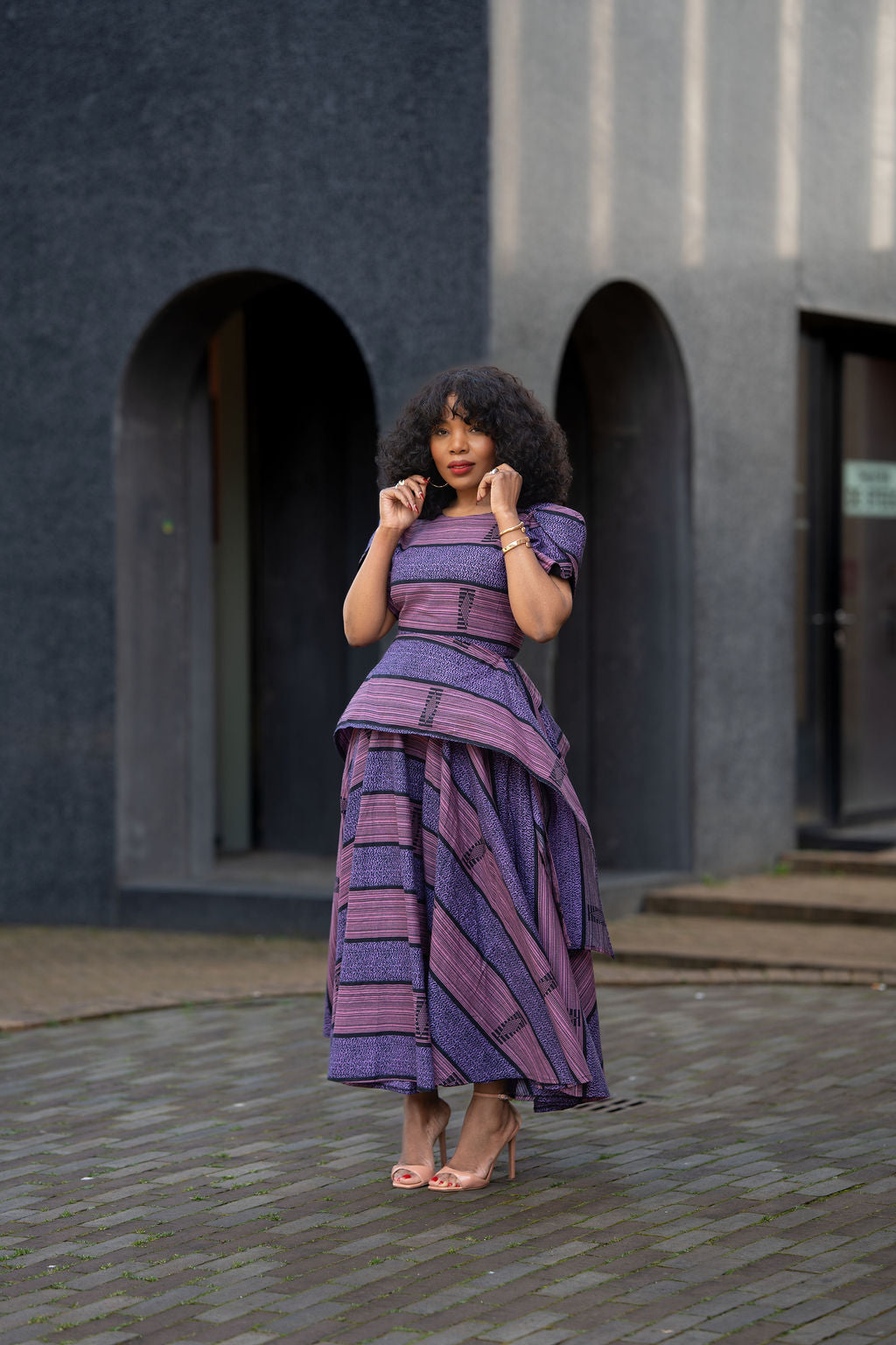 African print Ankara Maxi dress in Purple Women's Clothing