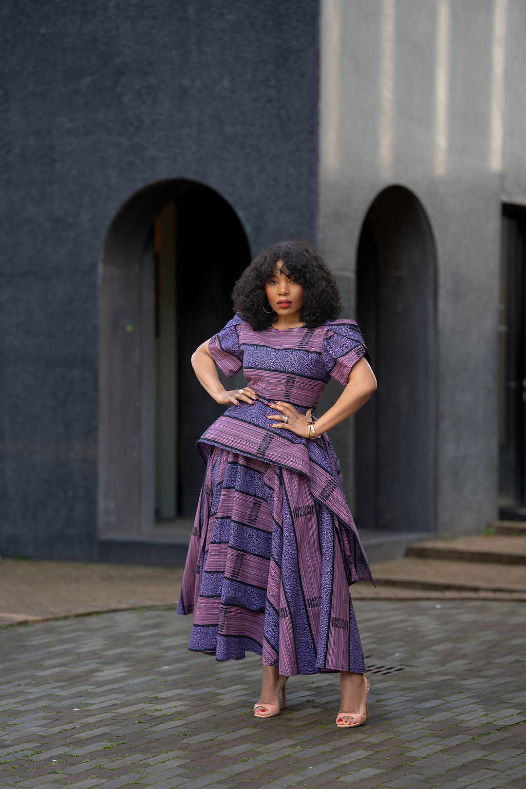 African print Ankara Maxi dress in Purple Women's Clothing