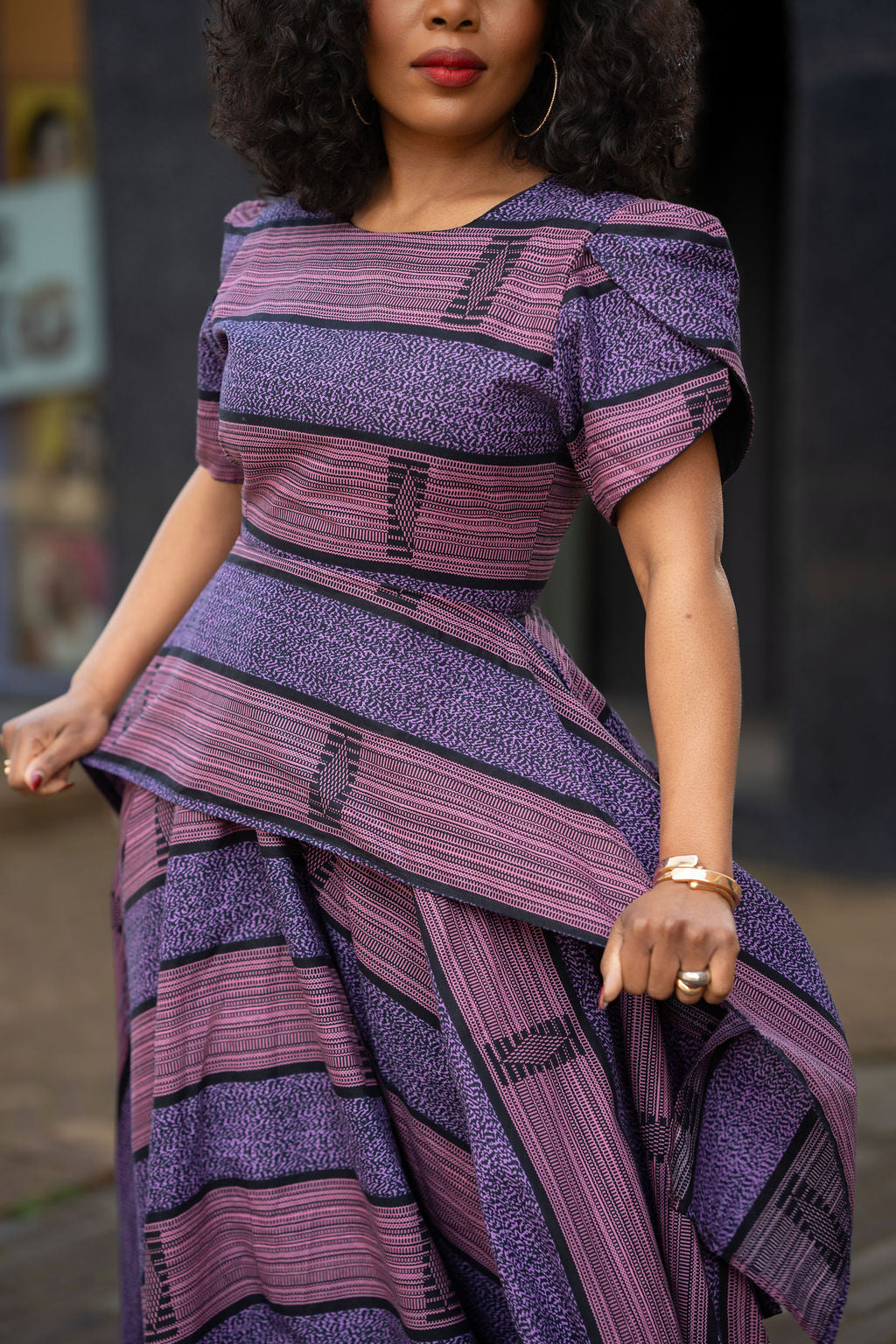 African print Ankara Maxi dress in Purple Women's Clothing