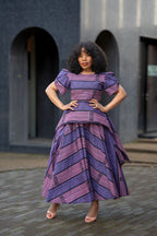 African print Ankara Maxi dress in Purple Women's Clothing