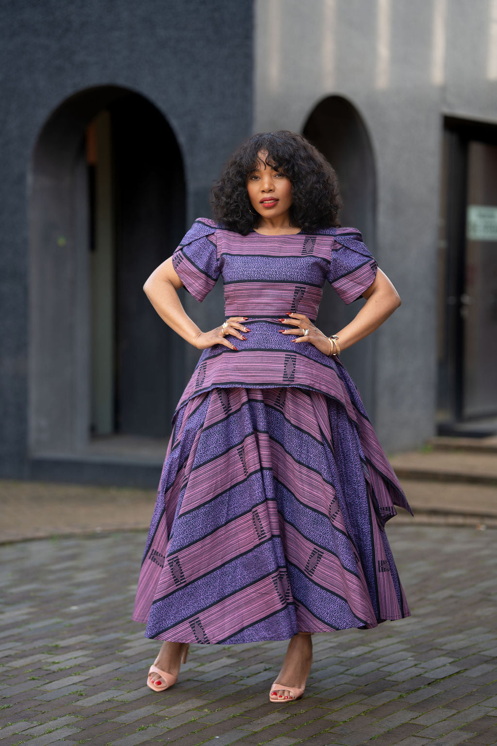 African print Ankara Maxi dress in Purple Women's Clothing