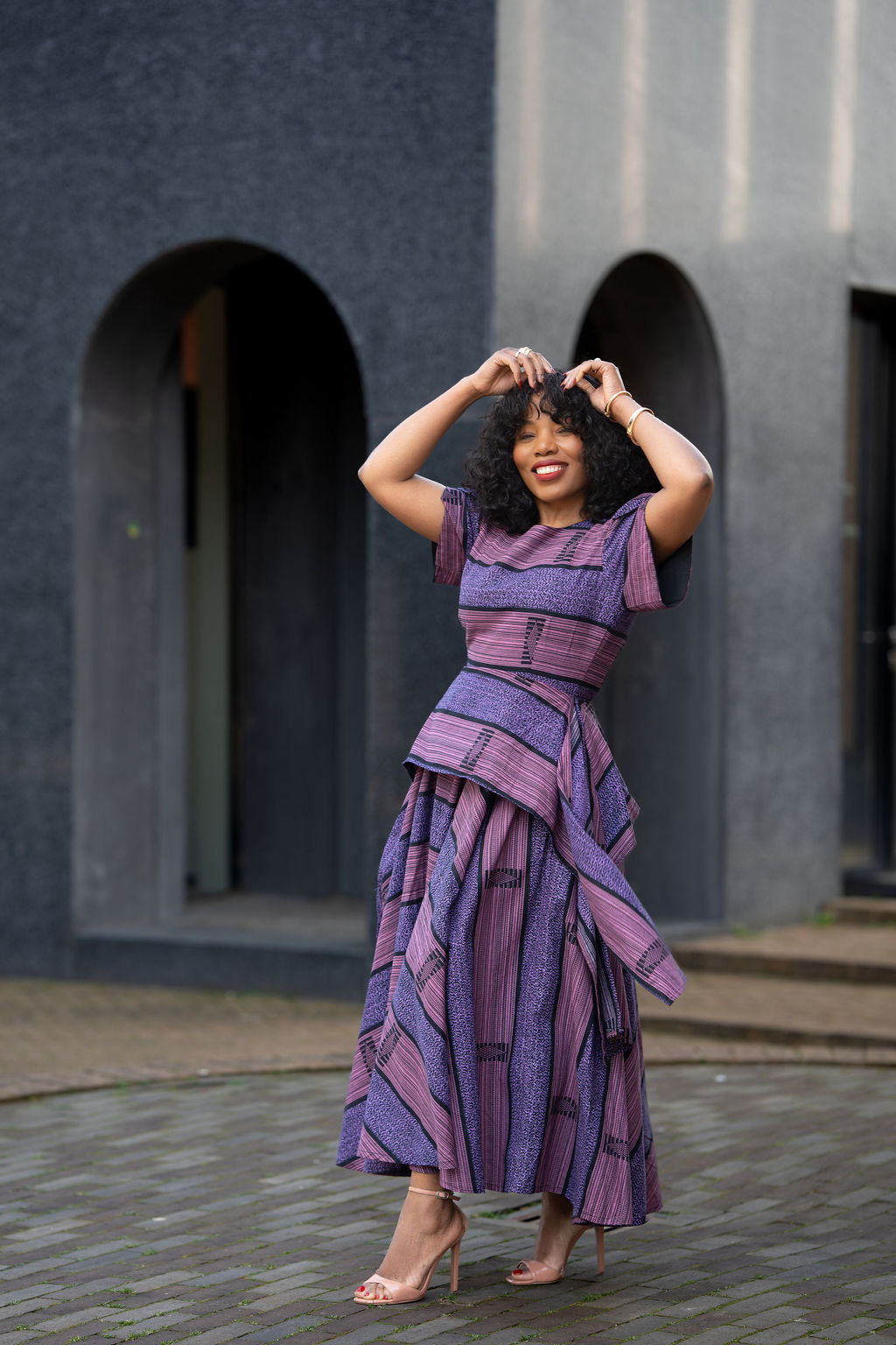 African print Ankara Maxi dress in Purple Women's Clothing