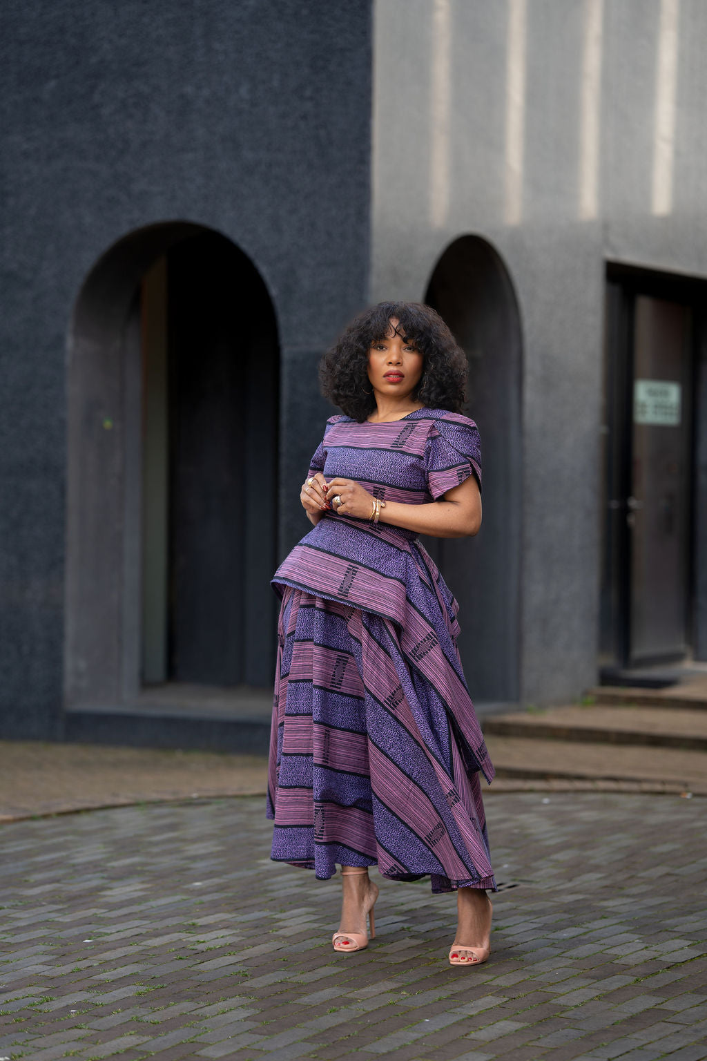 African print Ankara Maxi dress in Purple Women's Clothing