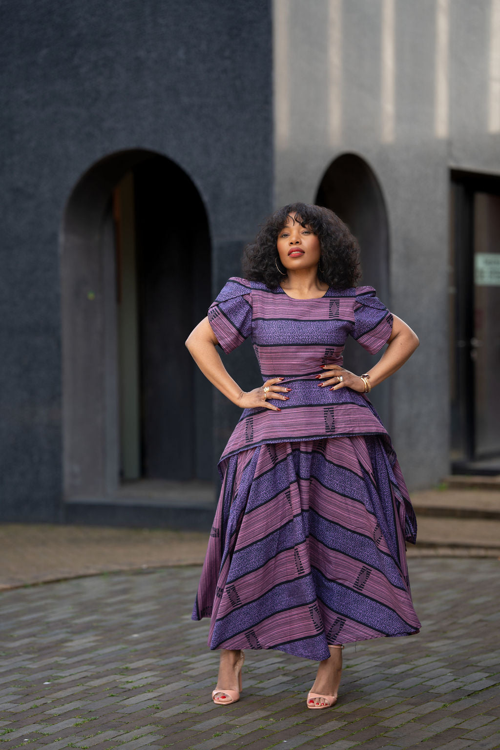 African print Ankara Maxi dress in Purple Women's Clothing