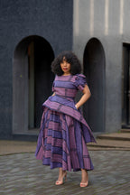 African print Ankara Maxi dress in Purple by Heritage clothings 