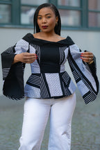 African print Ankara peplum Flair Women's Top