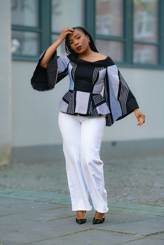 African print Ankara peplum top for women