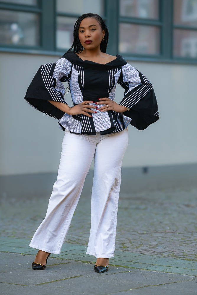 African print Top featuring Ankara cotton fabric
