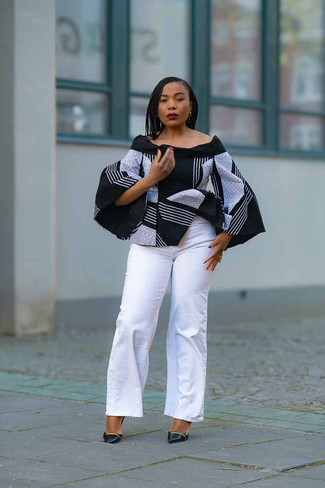African print Ankara peplum Flair Women's Top