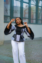 African print Ankara peplum Flair Women's Top
