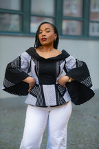 African print Ankara peplum Flair Women's Top