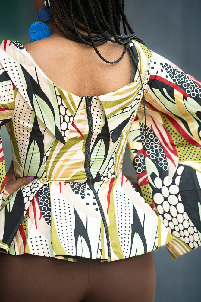 Back view African print Women's Top