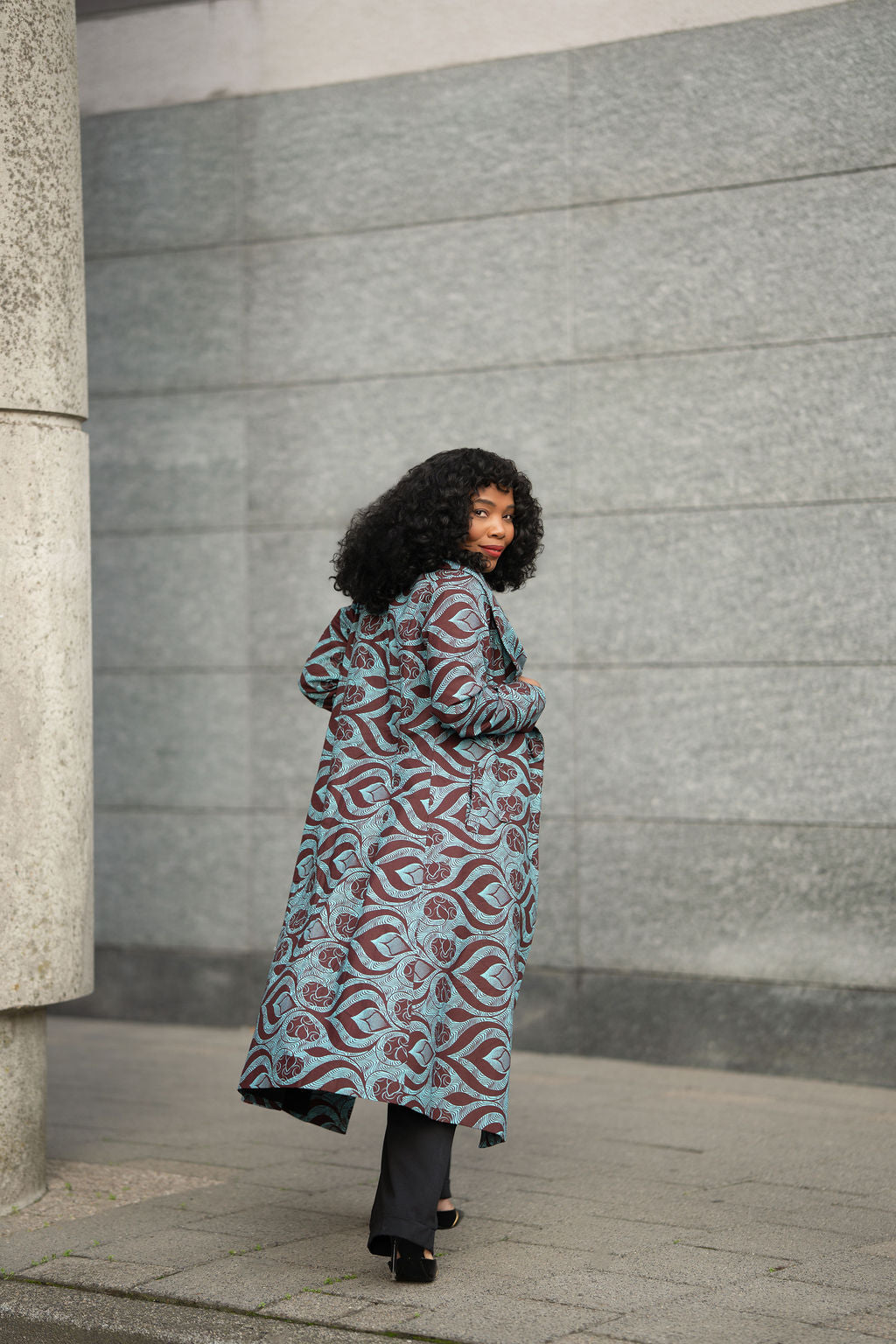 Zola Teal and Burgundy Duster Jacket