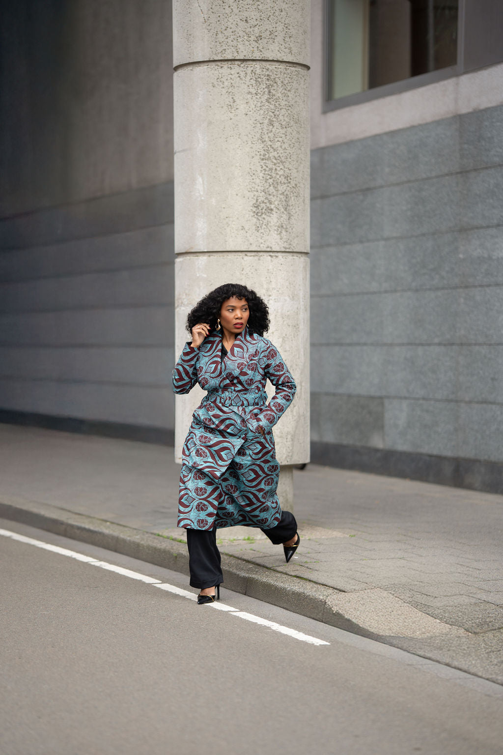 Zola Teal and Burgundy Duster Jacket
