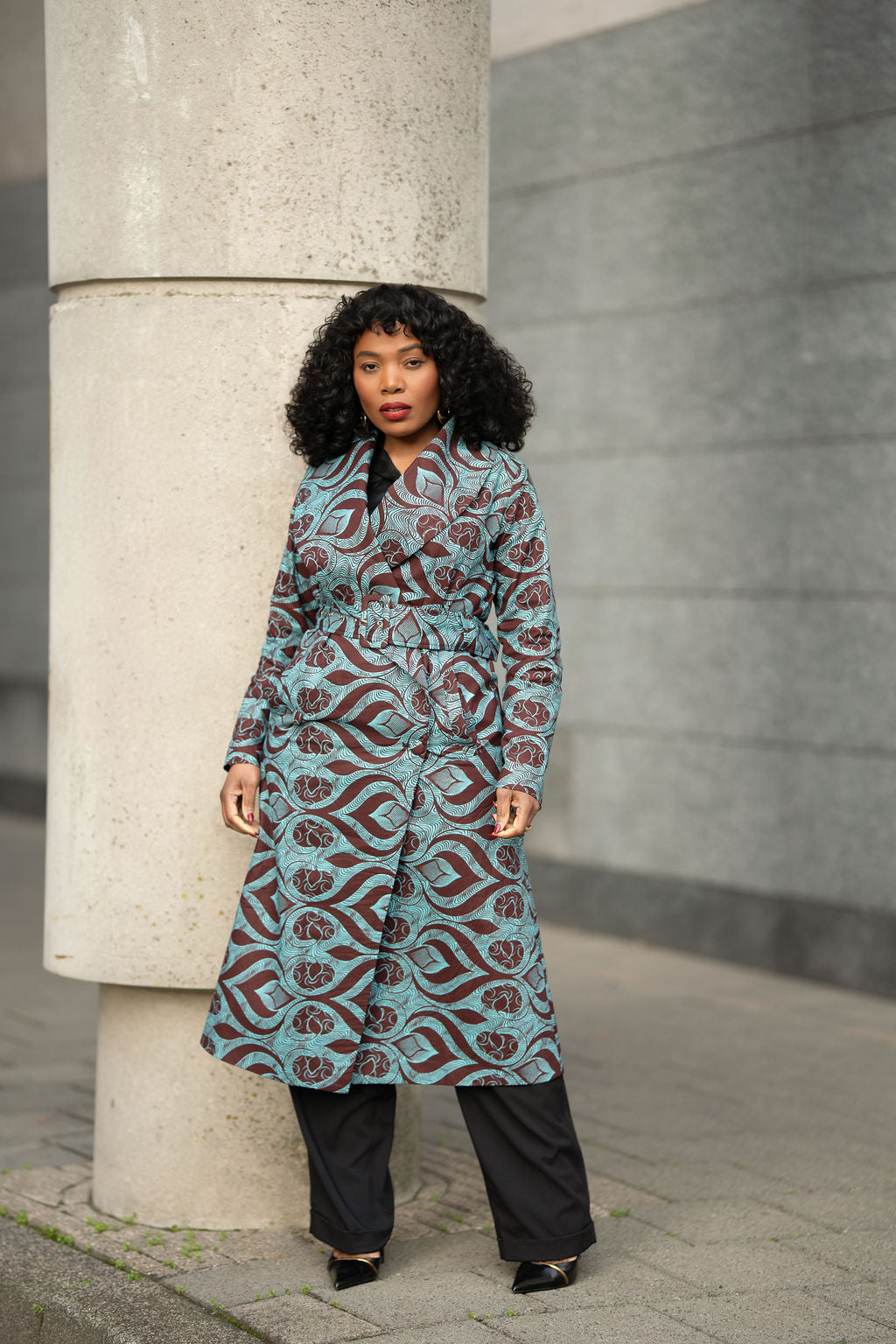 Zola Teal and Burgundy Duster Jacket