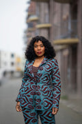 Zora Teal and Burgundy Jacket