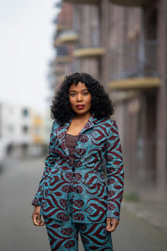 Zora Teal and Burgundy Jacket