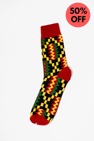 ACCRA KENTE RED SOCKS UK 4-8/EU 36-41
